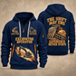 Excavator Operator Experience Never Stops quarter-zip hoodie in Navy, front and back, YOUR NAME and SINCE 2005 artwork