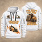 Excavator Operator Experience Never Stops quarter-zip hoodie in White, front and back, YOUR NAME and SINCE 2005 artwork
