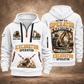 Excavator Operator Calling of the Earth quarter-zip hoodie in White, front and back, YOUR NAME and SINCE 2005 artwork