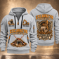 Excavator Operator Heart of Groundwork quarter-zip hoodie in Light Grey, front and back, YOUR NAME and SINCE 2005 artwork