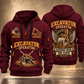 Excavator Operator Heart of Groundwork quarter-zip hoodie in Wine Red, front and back, YOUR NAME and SINCE 2005 artwork