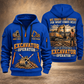 Excavator Operator Why We Build quarter-zip hoodie in Blue, front and back, YOUR NAME and SINCE 2005 artwork