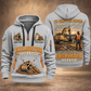 Excavator Operator Why We Build quarter-zip hoodie in Light Grey, front and back, YOUR NAME and SINCE 2005 artwork