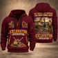 Excavator Operator Why We Build quarter-zip hoodie in Wine Red, front and back, YOUR NAME and SINCE 2005 artwork