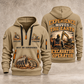 Excavator Operator Walked the Ground quarter-zip hoodie in Khaki, front and back, YOUR NAME and SINCE 2005 artwork