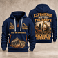 Excavator Operator Walked the Ground quarter-zip hoodie in Navy, front and back, YOUR NAME and SINCE 2005 artwork