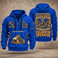 Excavator Operator Old School Operator quarter-zip hoodie in Blue, front and back, YOUR NAME and SINCE 2005 artwork