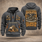 Excavator Operator Old School Operator quarter-zip hoodie in Gray, front and back, YOUR NAME and SINCE 2005 artwork
