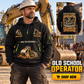 Excavator Operator wearing Old School Operator quarter-zip hoodie in their workplace; product introduction and shopping call to action
