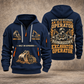 Excavator Operator Old School Operator quarter-zip hoodie in Navy, front and back, YOUR NAME and SINCE 2005 artwork
