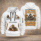 Excavator Operator Old School Operator quarter-zip hoodie in White, front and back, YOUR NAME and SINCE 2005 artwork