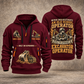 Excavator Operator Old School Operator quarter-zip hoodie in Wine Red, front and back, YOUR NAME and SINCE 2005 artwork