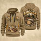 Logger Timber Roots Crest quarter-zip hoodie in Khaki, front and back, YOUR NAME and SINCE 2005 artwork