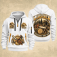 Logger Timber Roots Crest quarter-zip hoodie in White, front and back, YOUR NAME and SINCE 2005 artwork