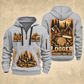 Logger Timber Heritage Plate quarter-zip hoodie in Light Grey, front and back, YOUR NAME and SINCE 2005 artwork