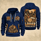 Logger Timber Heritage Plate quarter-zip hoodie in Navy, front and back, YOUR NAME and SINCE 2005 artwork