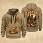 Logger Forest Craftsman Portrait quarter-zip hoodie in Khaki, front and back, YOUR NAME and SINCE 2005 artwork