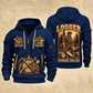 Logger Forest Craftsman Portrait quarter-zip hoodie in Navy, front and back, YOUR NAME and SINCE 2005 artwork