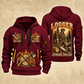 Logger Forest Craftsman Portrait quarter-zip hoodie in Wine Red, front and back, YOUR NAME and SINCE 2005 artwork