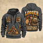 Logger Forest Tools Heritage quarter-zip hoodie in Gray, front and back, YOUR NAME and SINCE 2005 artwork