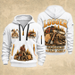 Logger Forest Tools Heritage quarter-zip hoodie in White, front and back, YOUR NAME and SINCE 2005 artwork