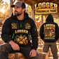 Logger wearing Timber Workbench Tradition quarter-zip hoodie in their workplace; product introduction and shopping call to action