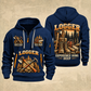 Logger Roots of the Trade quarter-zip hoodie in Navy, front and back, YOUR NAME and SINCE 2005 artwork