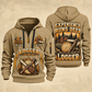 Logger Deep Woods Statement quarter-zip hoodie in Khaki, front and back, YOUR NAME and SINCE 2005 artwork