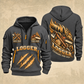 Logger Timber Grain Sweep quarter-zip hoodie in Gray, front and back, YOUR NAME and SINCE 2005 artwork
