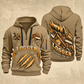 Logger Timber Grain Sweep quarter-zip hoodie in Khaki, front and back, YOUR NAME and SINCE 2005 artwork