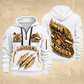 Logger Timber Grain Sweep quarter-zip hoodie in White, front and back, YOUR NAME and SINCE 2005 artwork