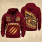 Logger Timber Grain Sweep quarter-zip hoodie in Wine Red, front and back, YOUR NAME and SINCE 2005 artwork