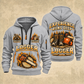 Logger Boots of the Woods quarter-zip hoodie in Light Grey, front and back, YOUR NAME and SINCE 2005 artwork