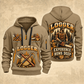 Logger Timber Badge of Craft quarter-zip hoodie in Khaki, front and back, YOUR NAME and SINCE 2005 artwork