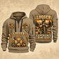 Logger Woodland Experience Poster quarter-zip hoodie in Khaki, front and back, YOUR NAME and SINCE 2005 artwork