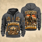 Logger Forest Brushwork Pride quarter-zip hoodie in Gray, front and back, YOUR NAME and SINCE 2005 artwork
