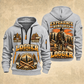 Logger Forest Brushwork Pride quarter-zip hoodie in Light Grey, front and back, YOUR NAME and SINCE 2005 artwork