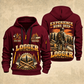 Logger Forest Brushwork Pride quarter-zip hoodie in Wine Red, front and back, YOUR NAME and SINCE 2005 artwork