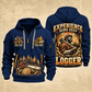 Logger Timber Wings Medallion quarter-zip hoodie in Navy, front and back, YOUR NAME and SINCE 2005 artwork