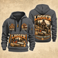 Logger Seasoned Timber Craft quarter-zip hoodie in Gray, front and back, YOUR NAME and SINCE 2005 artwork