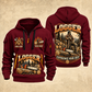 Logger Seasoned Timber Craft quarter-zip hoodie in Wine Red, front and back, YOUR NAME and SINCE 2005 artwork