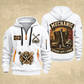 Mechanic Garage Heritage quarter-zip hoodie in White, front and back, YOUR NAME and SINCE 2005 artwork
