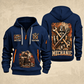 Mechanic Built To Repair quarter-zip hoodie in Navy, front and back, YOUR NAME and SINCE 2005 artwork