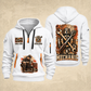 Mechanic Built To Repair quarter-zip hoodie in White, front and back, YOUR NAME and SINCE 2005 artwork