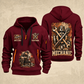 Mechanic Built To Repair quarter-zip hoodie in Wine Red, front and back, YOUR NAME and SINCE 2005 artwork