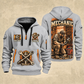 Mechanic Under The Hood quarter-zip hoodie in Light Grey, front and back, YOUR NAME and SINCE 2005 artwork
