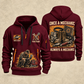 Mechanic Once A Mechanic quarter-zip hoodie in Wine Red, front and back, YOUR NAME and SINCE 2005 artwork