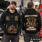 Mechanic wearing Earned In The Garage quarter-zip hoodie in their workplace; product introduction and shopping call to action