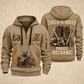 Mechanic Earned In The Garage quarter-zip hoodie in Khaki, front and back, YOUR NAME and SINCE 2005 artwork