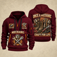 Mechanic Craft For Life quarter-zip hoodie in Wine Red, front and back, YOUR NAME and SINCE 2005 artwork